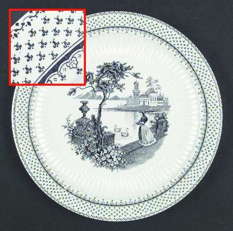 Minuet Black (Older, Wm  Adams Bcskstmp) Luncheon Plate