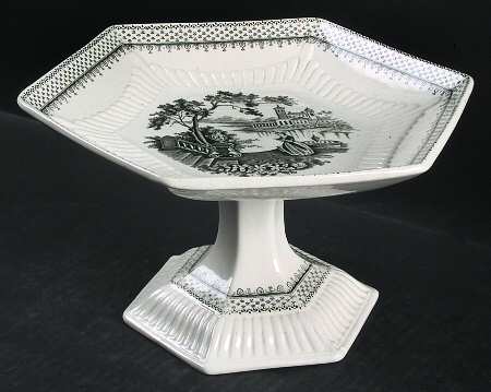 Minuet Black (Older, Wm  Adams Bcskstmp) Round Compote (Height X Width)