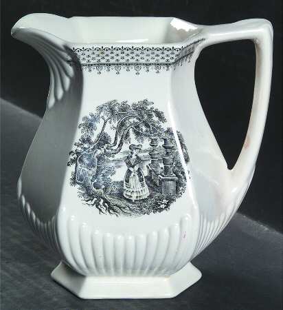 Minuet Black (Older, Wm  Adams Bcskstmp) 16 Oz Pitcher