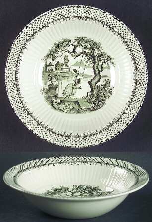 Minuet Black (Older, Wm  Adams Bcskstmp) Rim Cereal Bowl