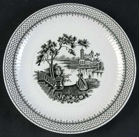 Minuet Black (Older, Wm  Adams Bcskstmp) Salad Plate
