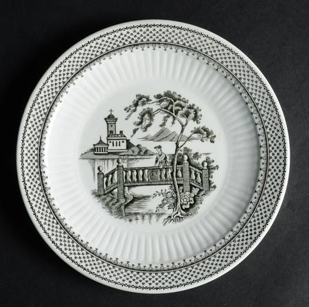 Minuet Black (Older, Wm  Adams Bcskstmp) Bread & Butter Plate by Adams China