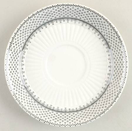 Minuet Black (Older, Wm  Adams Bcskstmp) Saucer for Flat Cup