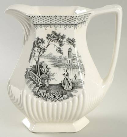 Minuet Black (Older, Wm  Adams Bcskstmp) 48 Oz Pitcher