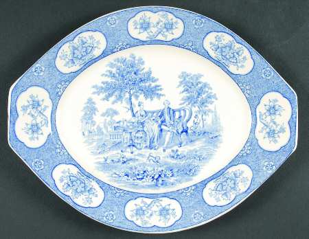 Blue Lawnton 10" Oval Serving Platter