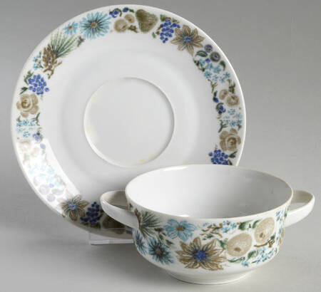 ARZ68 Flat Cream Soup Bowl & Saucer Set