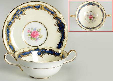Buckingham Cobalt Flat Cream Soup Bowl & Saucer Set