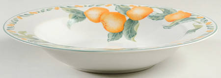 Country Fruit Large Rim Soup Bowl