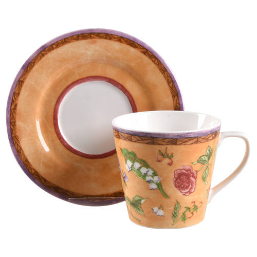 Tuscany Rose Flat Cup & Saucer Set