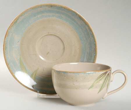 Bamboo Flat Cup & Saucer Set