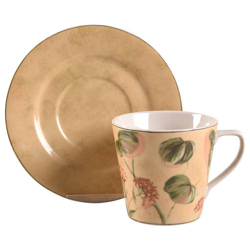 Asian Antique Flat Cup & Saucer Set