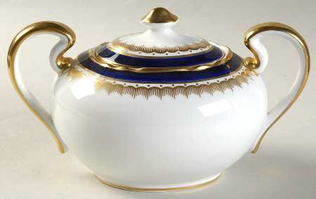Embassy Cobalt Blue (Scalloped) Sugar Bowl & Lid by John  Aynsley & Sons