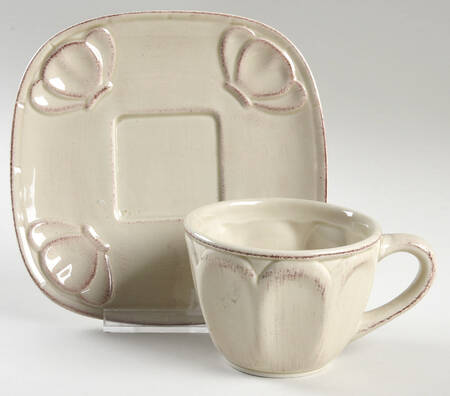 Tranquility Ivory Flat Cup & Saucer Set