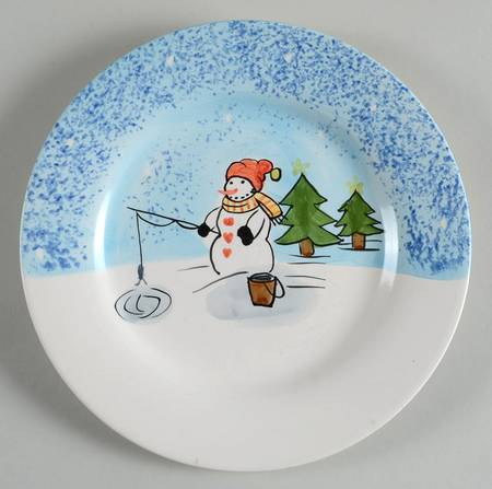 Snowman Salad/Dessert Plate