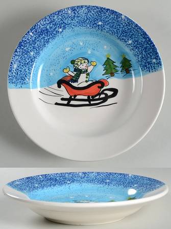 Snowman Rim Soup Bowl