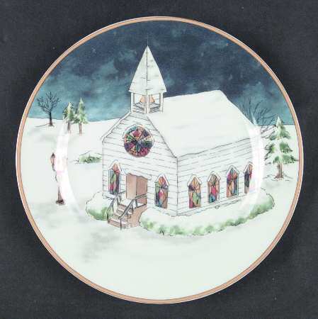 Winter Village Salad/Dessert Plate