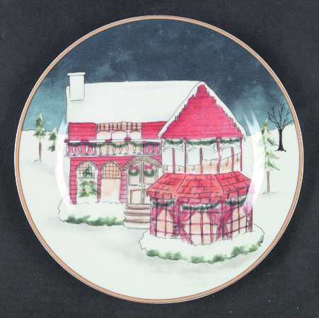 Winter Village Salad/Dessert Plate