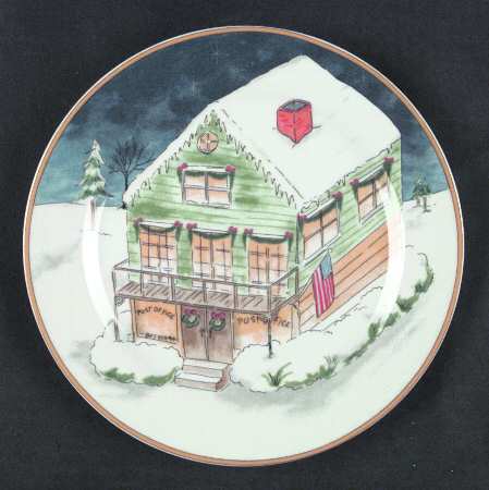 Winter Village Salad/Dessert Plate
