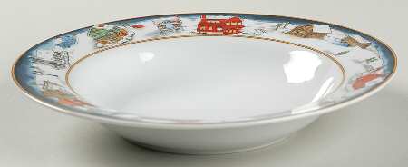 Winter Village Rim Soup Bowl
