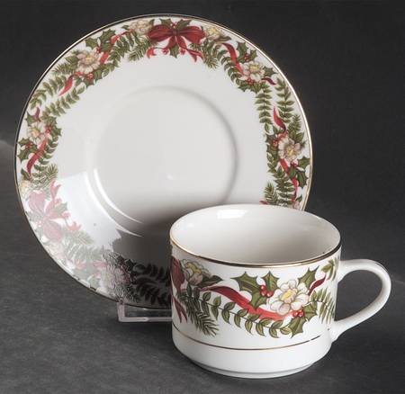 Santa Flat Cup & Saucer Set