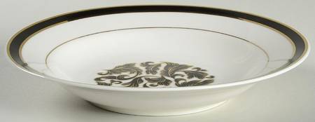 Courtyard Black Rim Soup Bowl