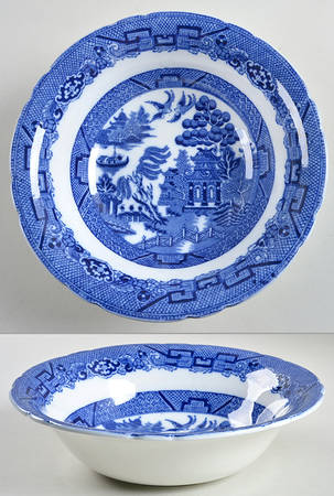 Willow Blue (Scalloped) 9" Round Vegetable Bowl
