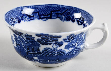 Willow Blue (Scalloped) Flat Cup