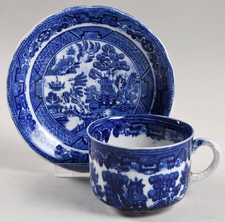 Willow Blue (Scalloped) Flat Cup & Saucer Set