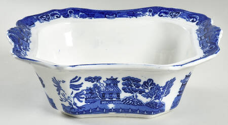 Willow Blue (Scalloped) Rectangular Vegetable No Lid