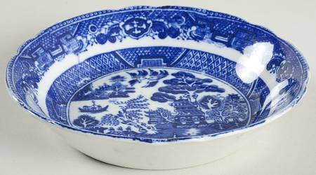 Willow Blue (Scalloped) Fruit/Dessert (Sauce) Bowl