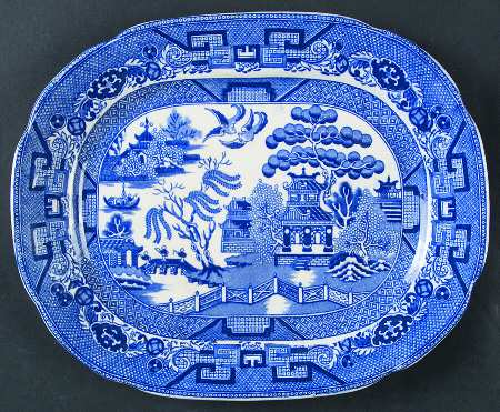 Willow Blue (Scalloped) 10" Oval Serving Platter