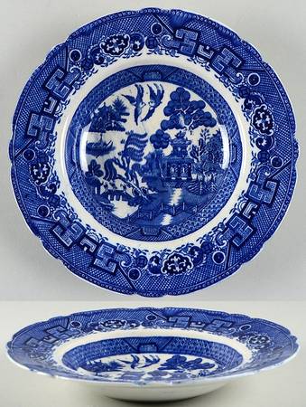 Willow Blue (Scalloped) Large Rim Soup Bowl