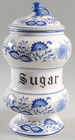 Blue Onion Sugar Canister & Lid