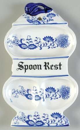 Blue Onion Spoon Rest/Holder (Holds 3 Spoons)