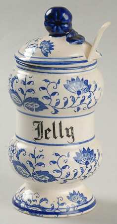 Blue Onion Jam/Jelly & Lid W/Spoon