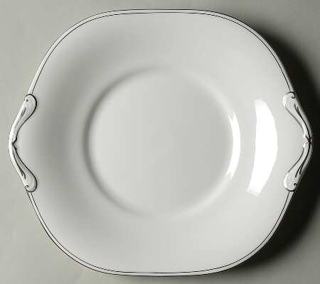 Corona Platinum Square Handled Cake Plate