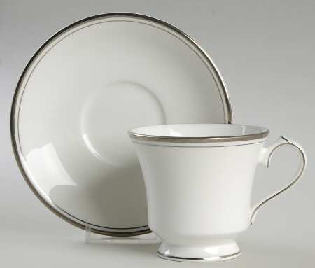 Corona Platinum Footed Cup & Saucer Set