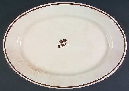 Tea Leaf (Smooth, Not Embossed Rim) 15" Oval Serving Platter