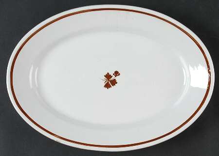 Tea Leaf (Smooth, Not Embossed Rim) 11" Oval Serving Platter