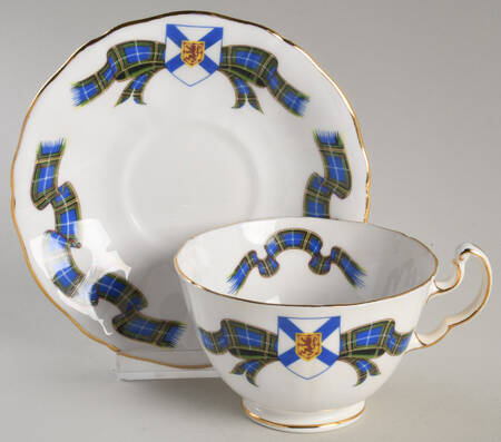 Nova Scotia Tartan Footed Cup & Saucer Set