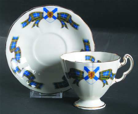 Nova Scotia Tartan Footed Cup & Saucer Set