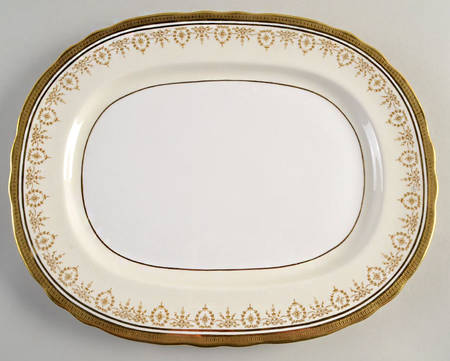 Gold Dowery 15" Oval Serving Platter by John  Aynsley & Sons