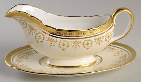 Gold Dowery Gravy Boat & Underplate by John  Aynsley & Sons