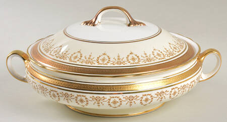 Gold Dowery Round Covered Vegetable by John  Aynsley & Sons