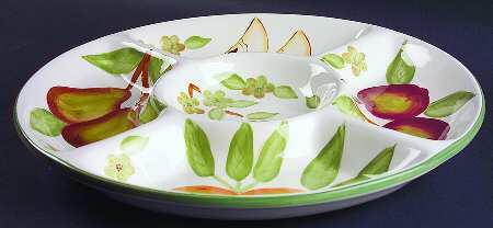 Blossom Breeze (Coupe, Ceramic) 1 Pc Round Chip and Dip (5 Section)
