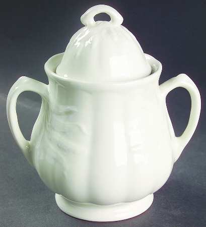 Ceres White Sugar Bowl & Lid