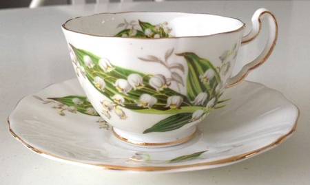 Lily of The Valley Footed Cup & Saucer Set