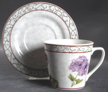Floral Vine Flat Cup & Saucer Set