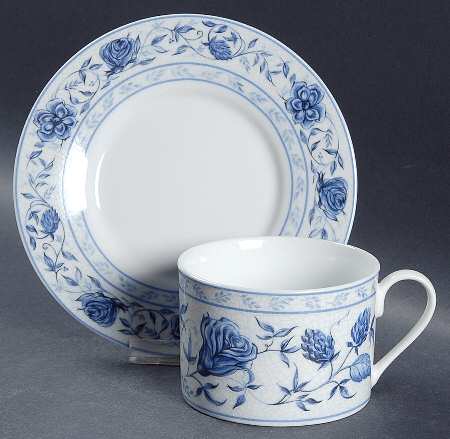 French Floral (5091) Flat Cup & Saucer Set