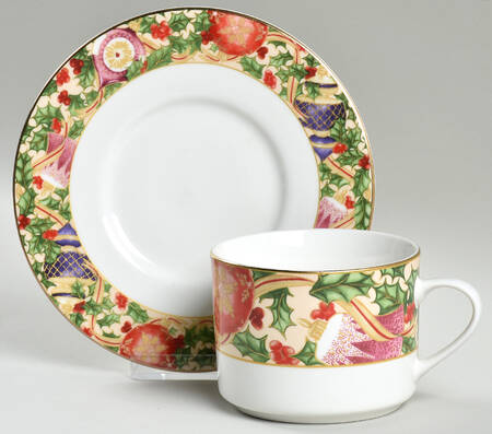 Ornaments Flat Cup & Saucer Set